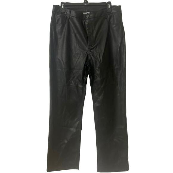 MODERN CITIZEN Faux Leather Straight Leg Pants Size Large in Black NWOT - Picture 3 of 8